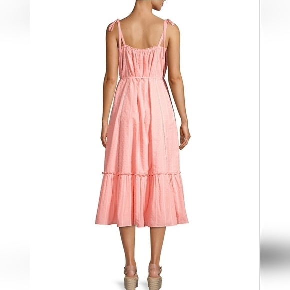 Rebecca Taylor LA VIE Kelsey Textured Midi Dress In Color Blossom Size L - Picture 8 of 16